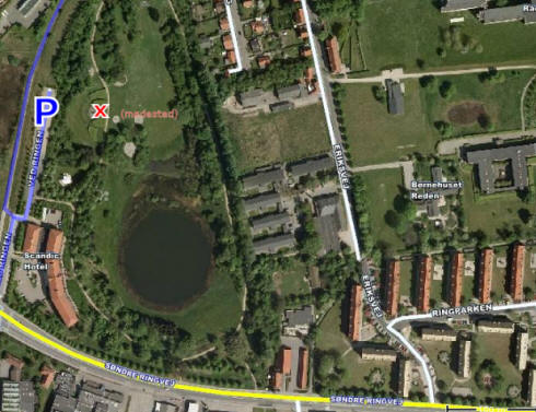 Roskilde Ring park set fra oven - ligger 5 min. gang fra Roskilde station og lige bagved Scandic Hotel